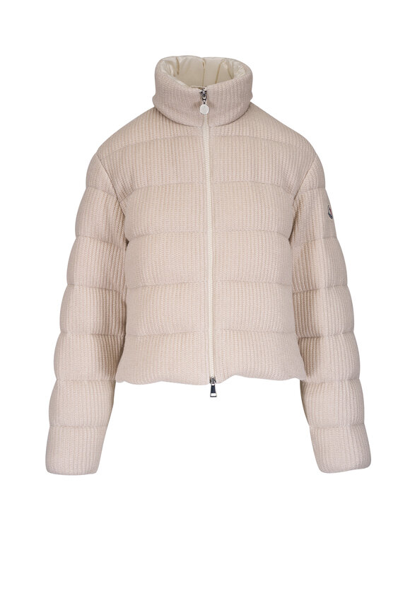 Moncler Thoiry Beige Cotton Down Jacket