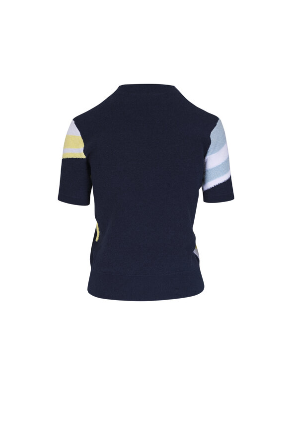 Loewe Blue & Yellow Multicolor Stripe Bouclé Sweater - view 3