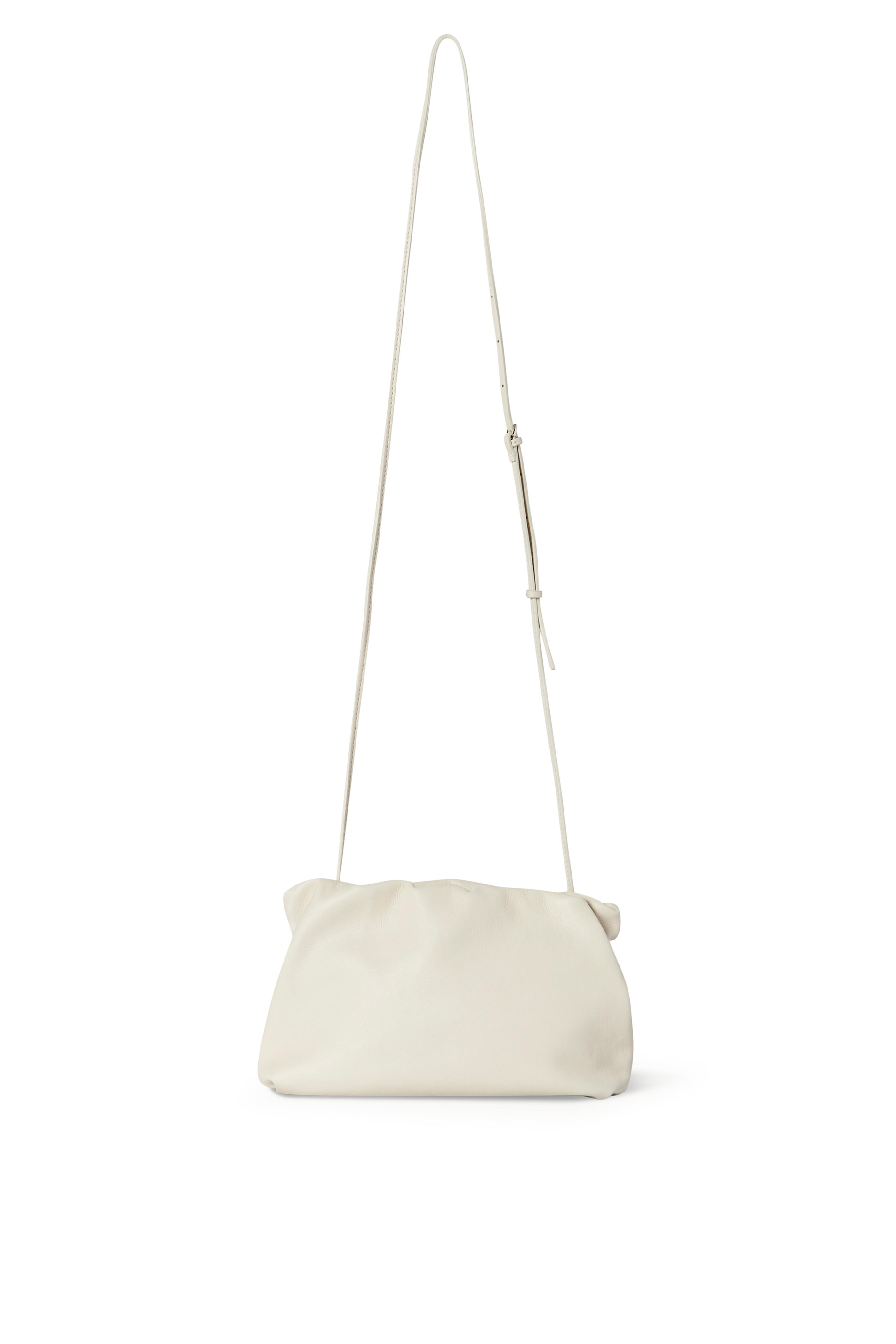 The Row - Bourse Ivory Leather Clutch