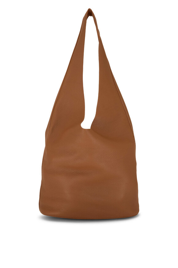 The Row - Bindle Three Caramel Grained Leather Hobo