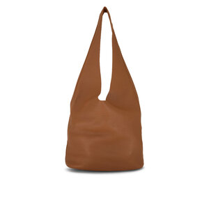 The Row - Bindle Three Caramel Grained Leather Hobo