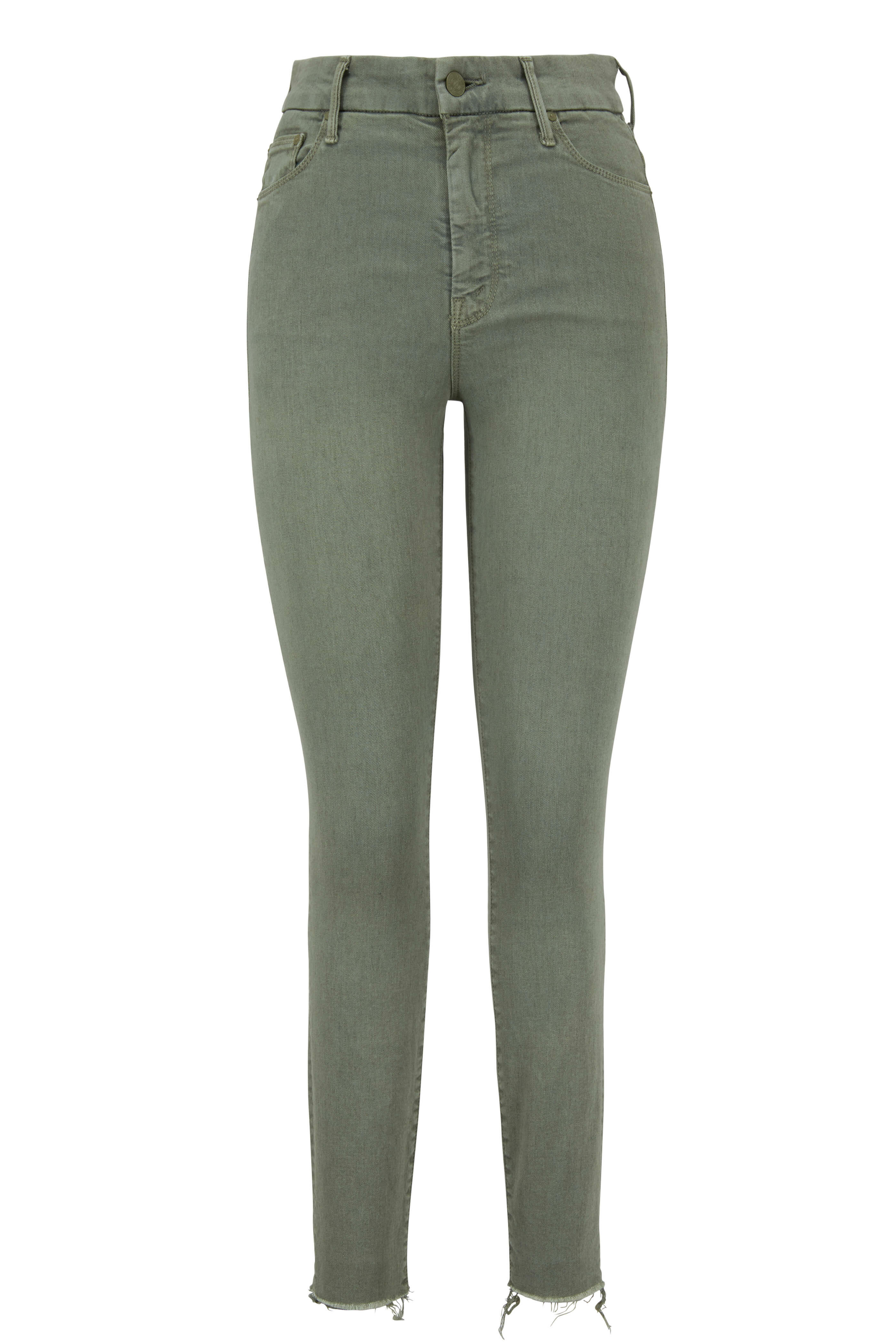 Mother - The Looker Army Green High-Rise Ankle Fray Jean