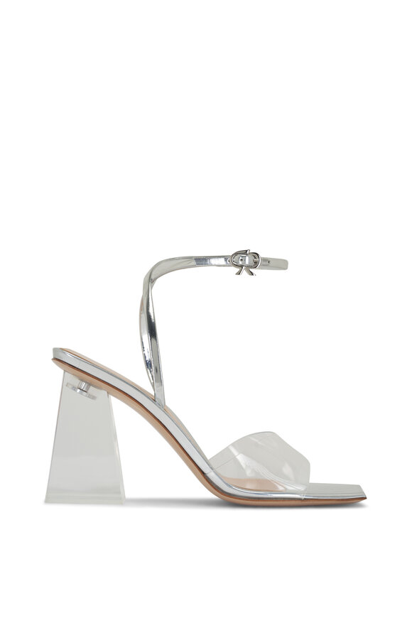 Gianvito Rossi Cosmic Transparent & Silver Sandal, 85mm - view 3
