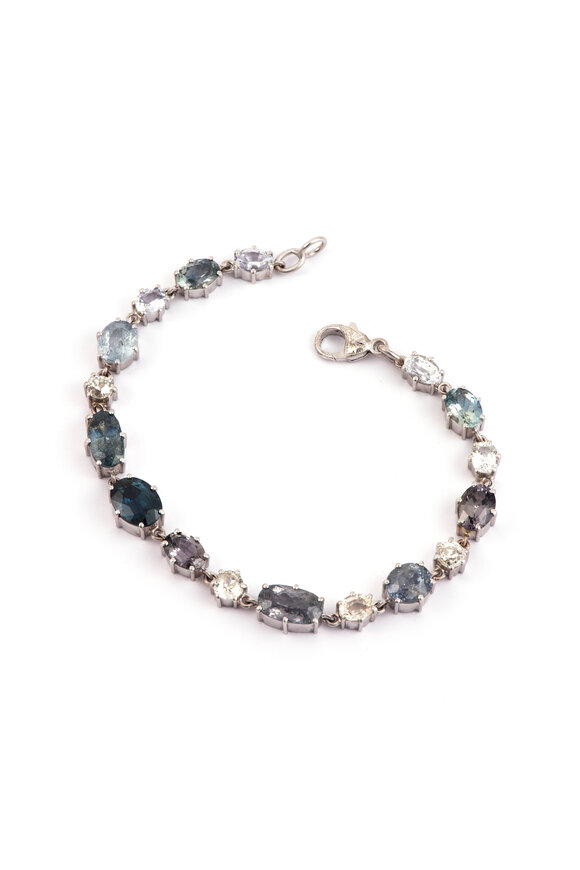 Sylva & Cie 18k White Gold Sapphire Tennis Bracelet - view 1