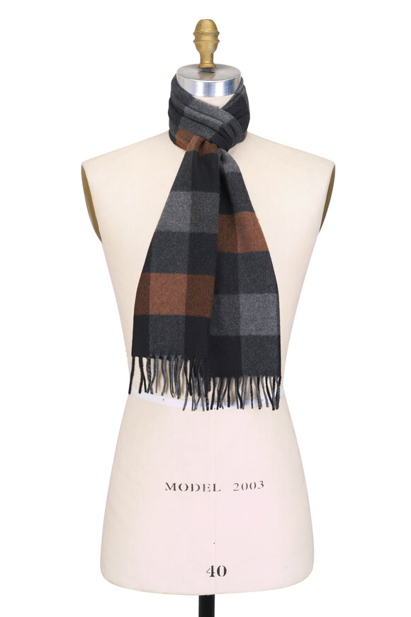 Chelsey Imports Rust Plaid Cashmere Scarf - view 1