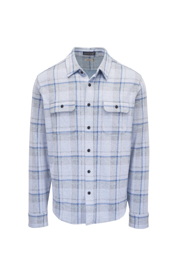 Vince - Topanga Off White & Pink Plaid Short Sleeve Shirt