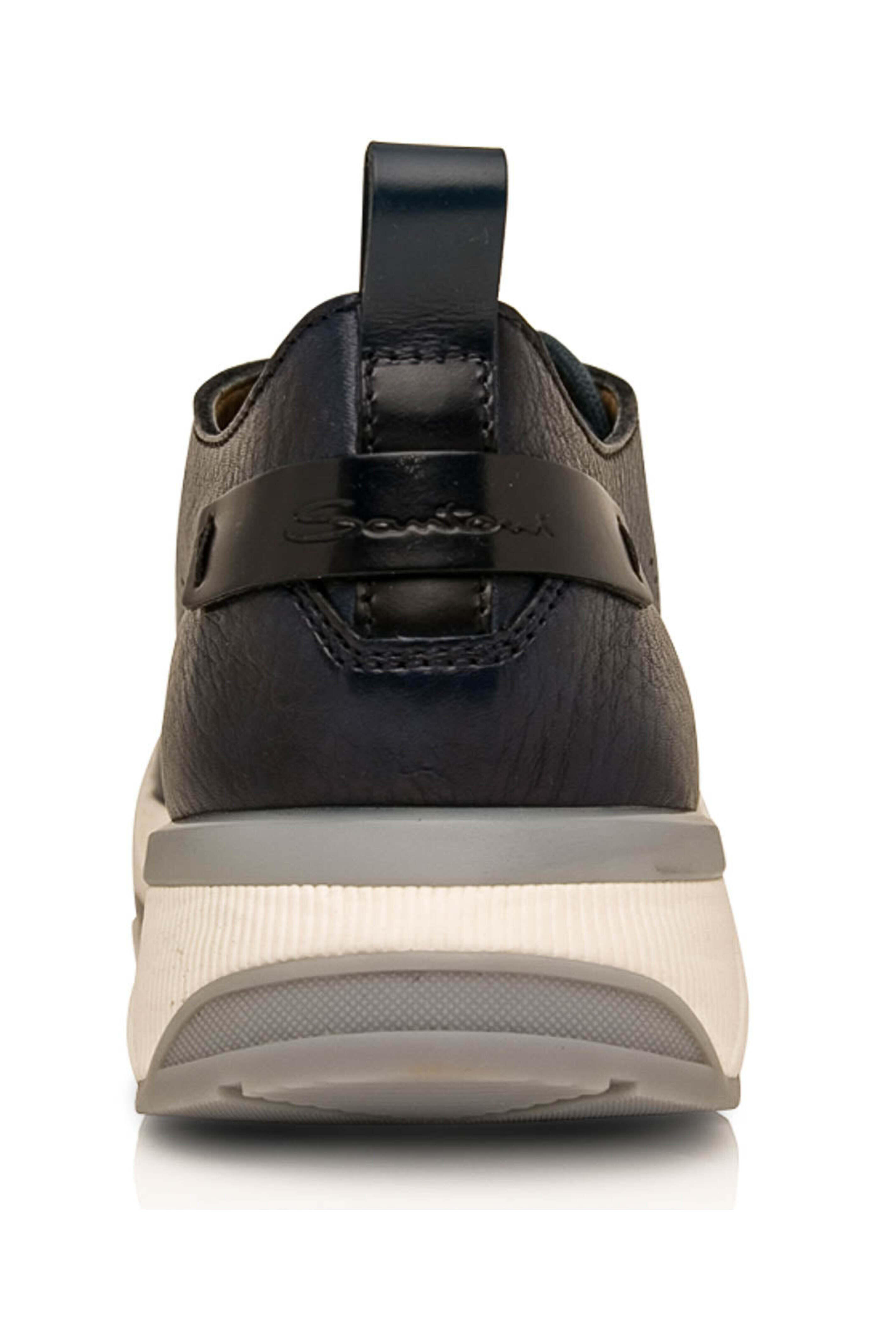 Santoni - Perforated Leather Sneaker in Blue