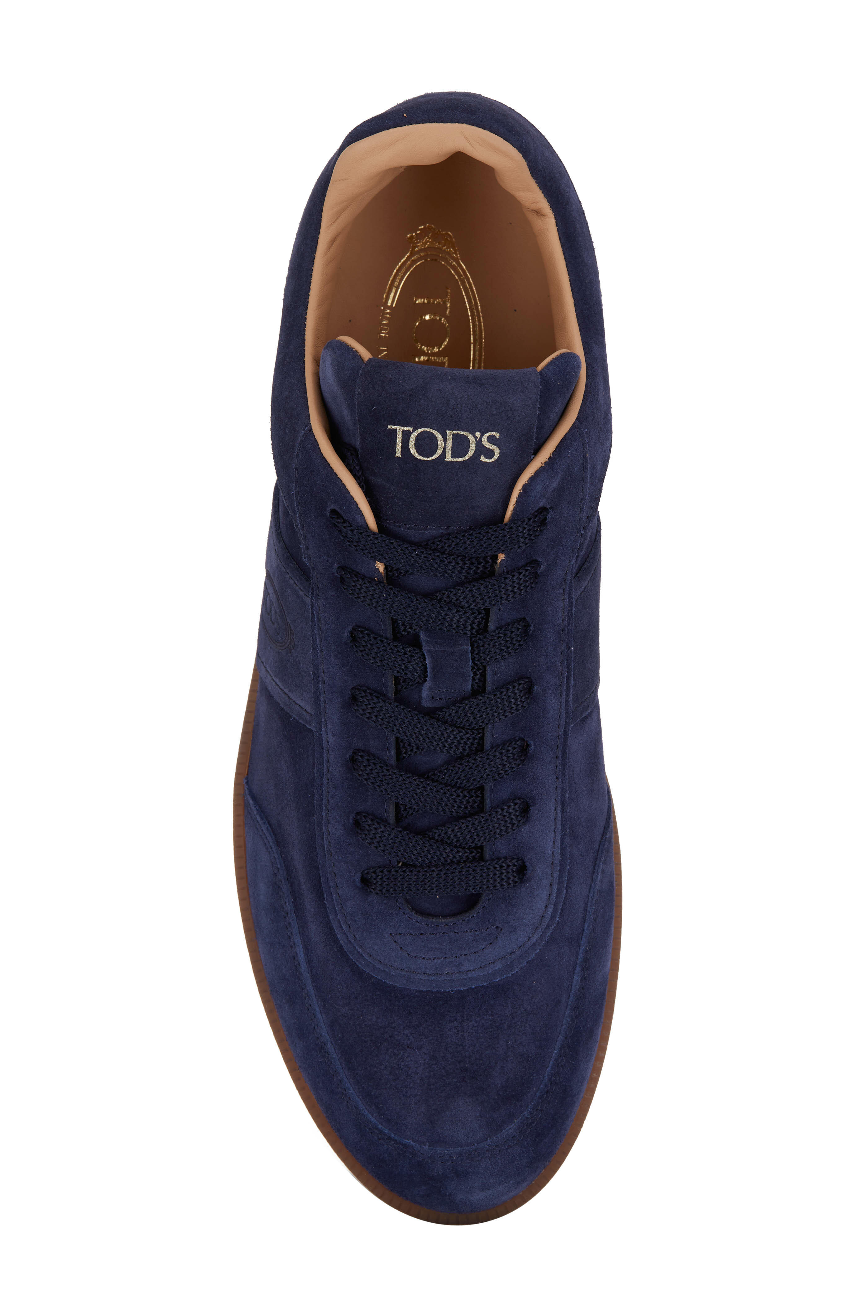 Tod's - Cassetta Navy Suede Sneaker | Mitchell Stores