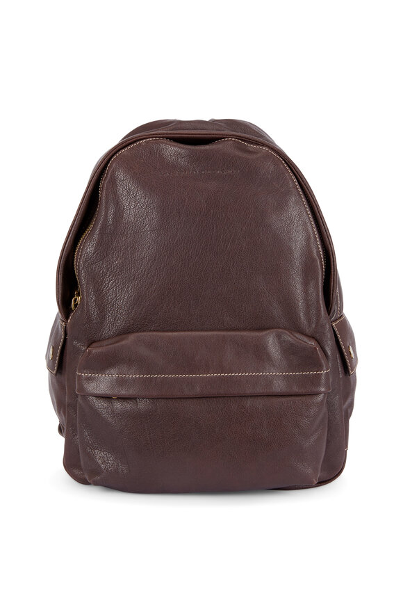 Brunello Cucinelli - Dark Brown Leather Backpack
