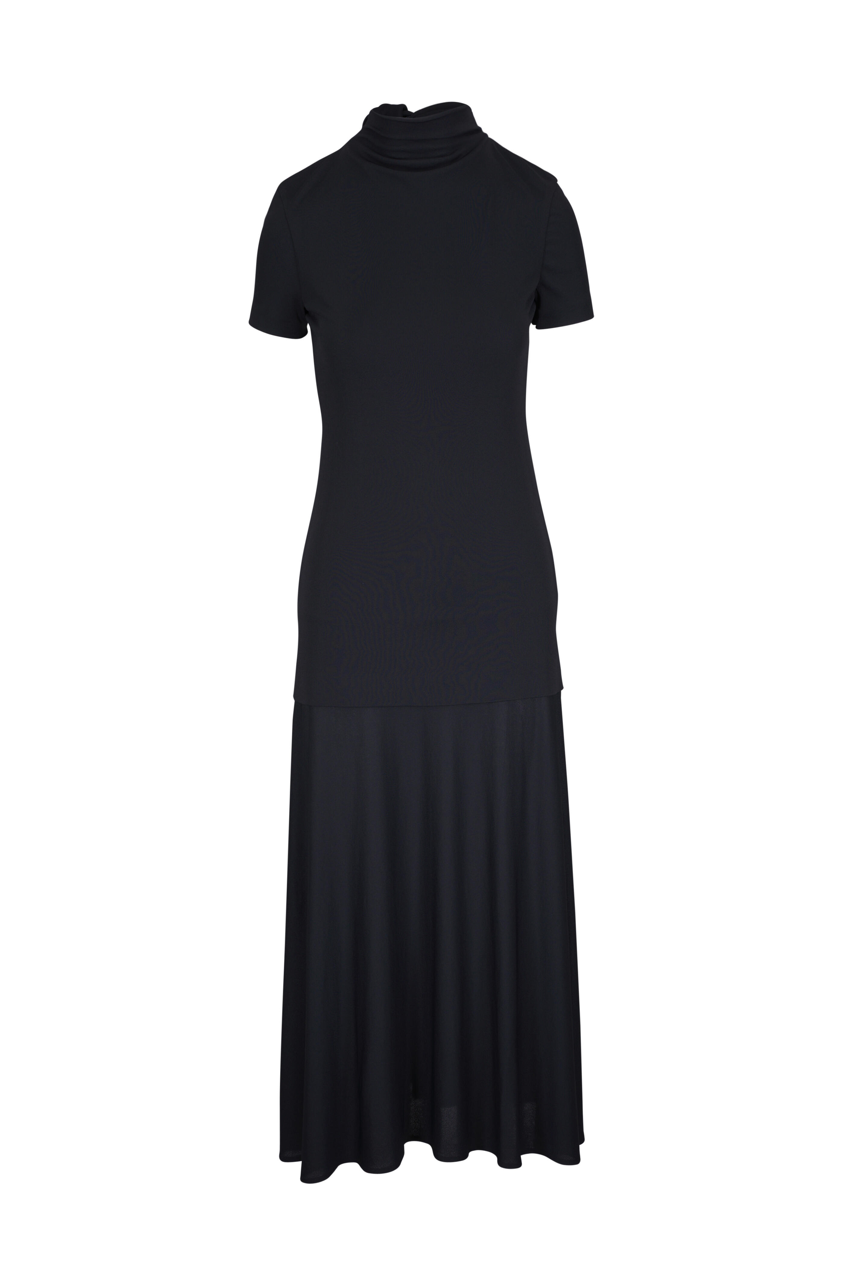 Jil Sander - Crepe Fluid Black Midi Dress | Mitchell Stores