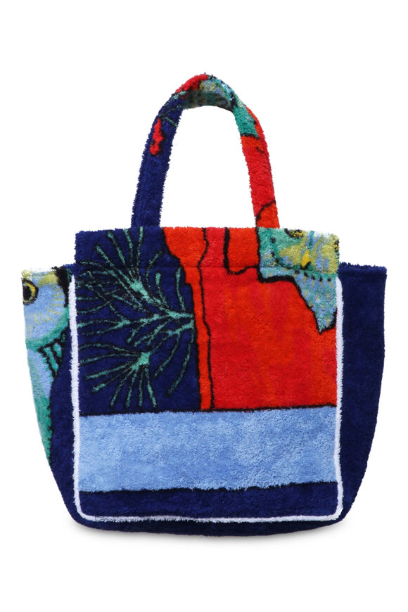 Lily Moross Terry Cloth Cabana Tote in Light Blue - view 6