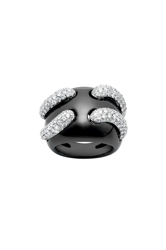 Ruchi 18k White Gold Pave Diamond Ring - view 1