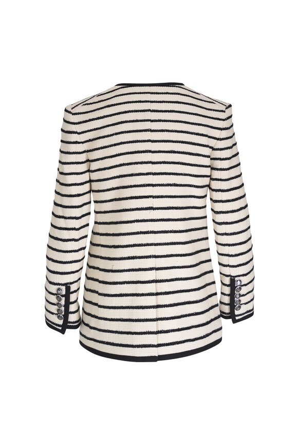 Veronica Beard - Foster Ivory & Black Stripe Dickey Jacket