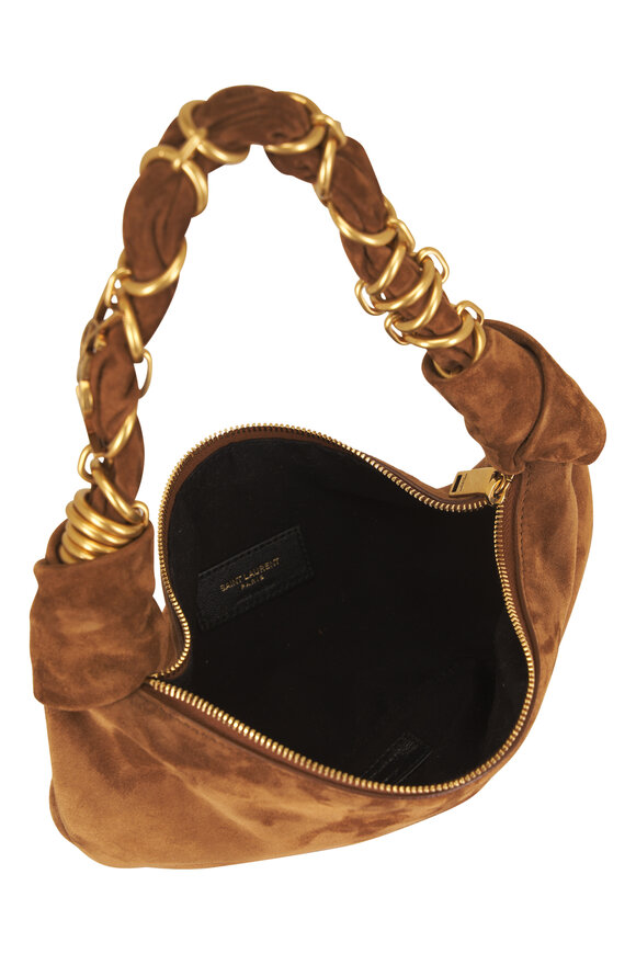 Saint Laurent Mini Amalia Carmel Suede Hobo Bag - view 5
