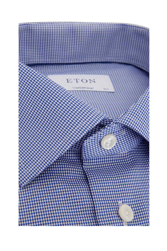 Eton - Blue Houndstooth Dress Shirt 