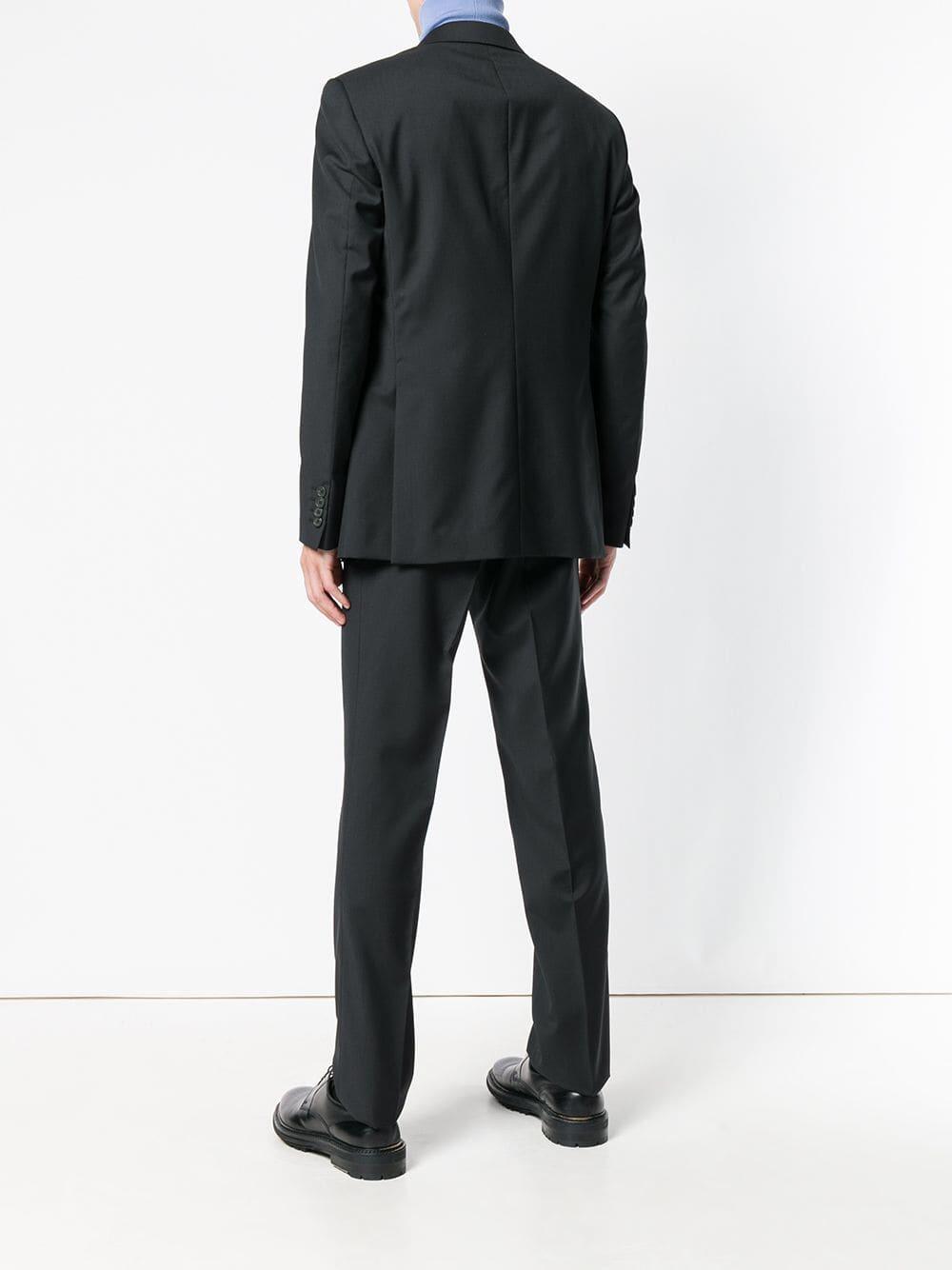 Lanvin - Attitude Solid Black Wool Suit