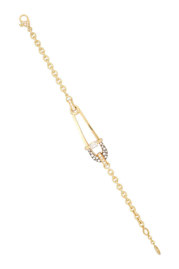 Mariani 18k Yellow Gold Diamond Pin Link Bracelet - view 1