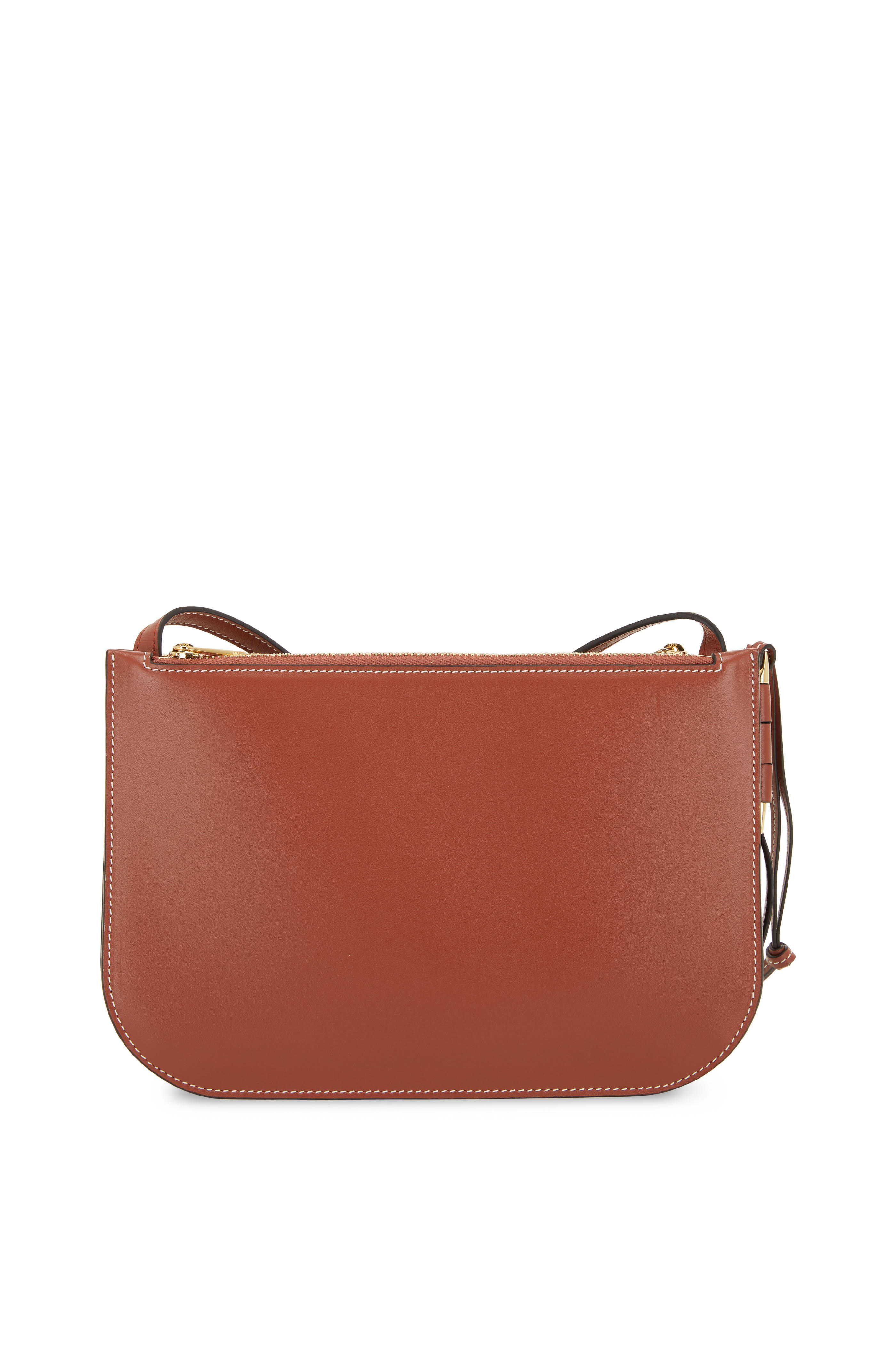 Loewe Gate Pocket Leather Shoulder Bag In Rust Color