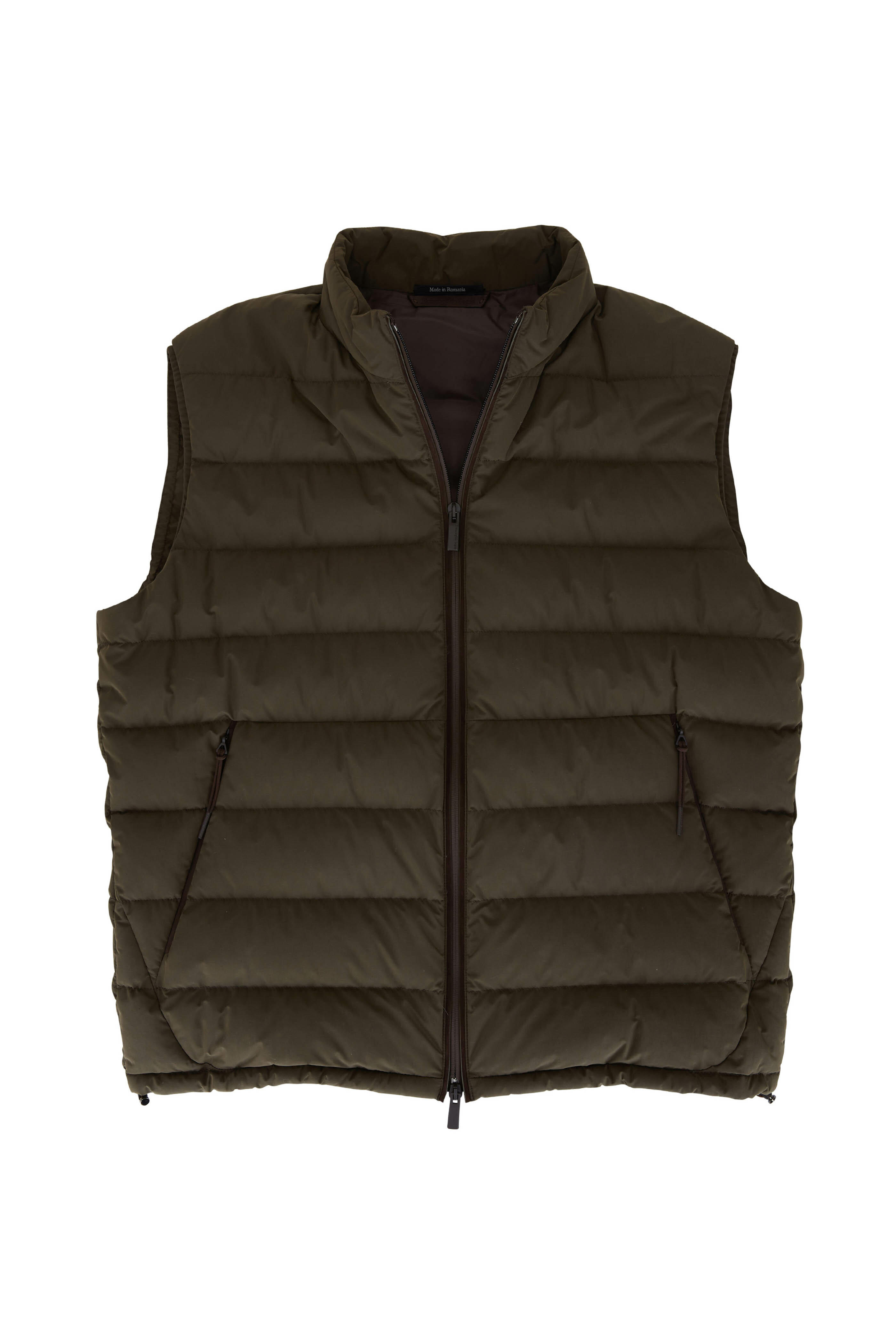 Zegna - Stratos Olive Green Puffer Vest | Mitchell Stores