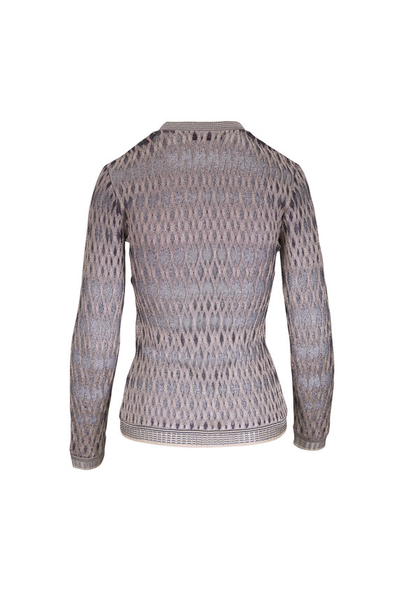 Missoni Beige Multi Metallic V-Neck Cardigan - view 2