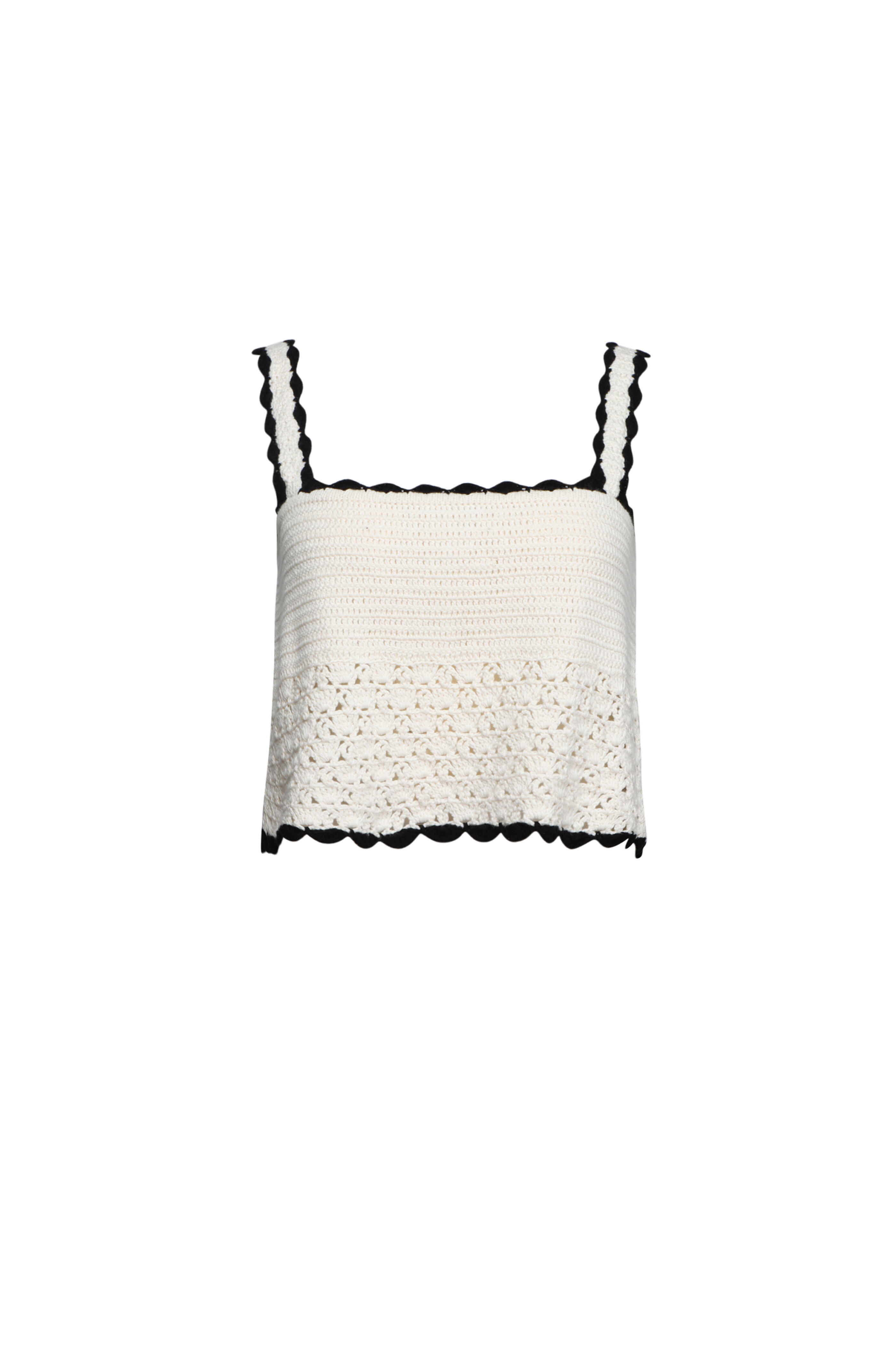 Eleven Six - Caria Ivory & Black Crochet Top