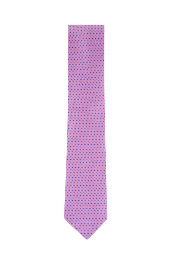 Eton Pink Pin Dot Woven Silk Necktie - view 1