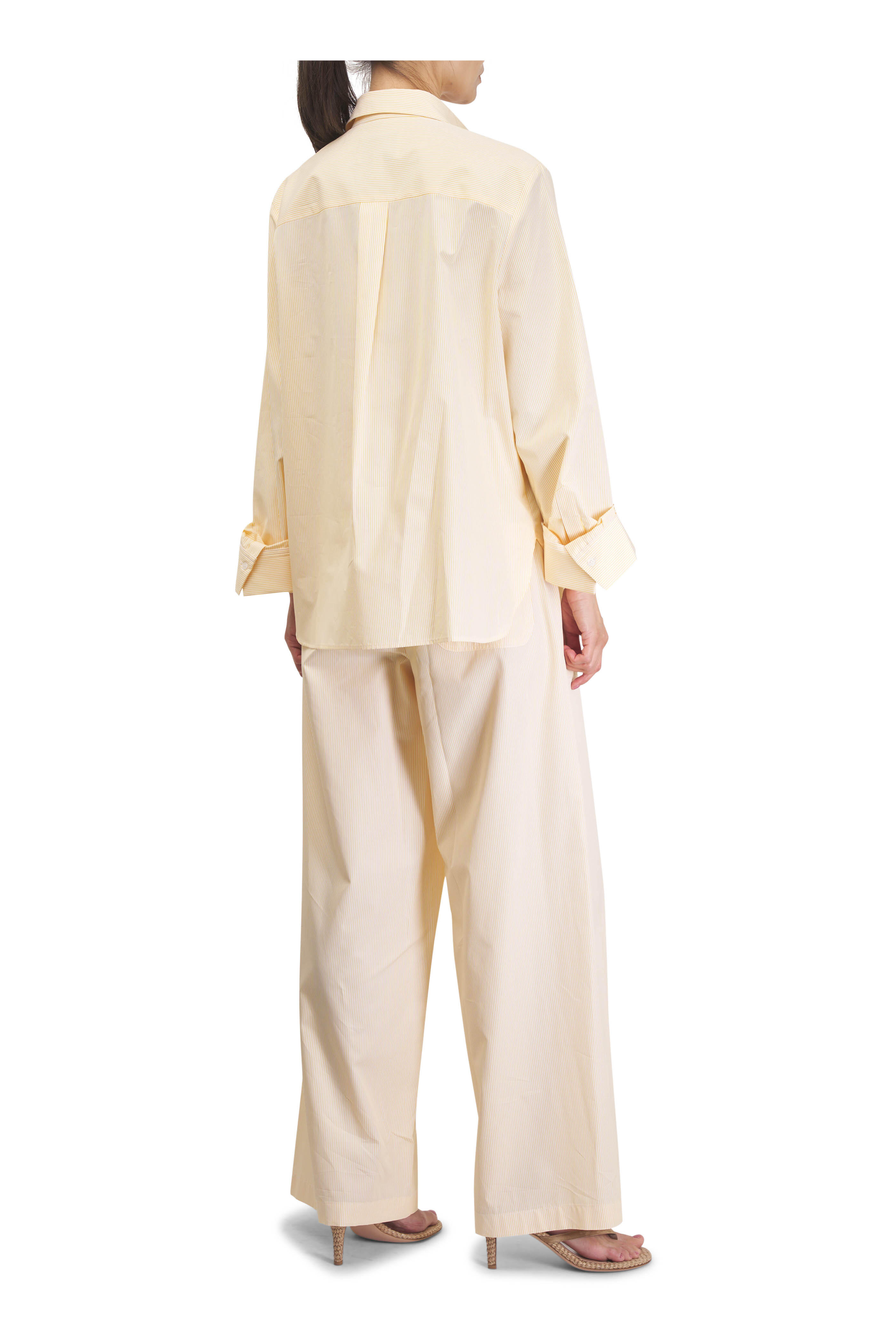 TWP - Next Morning White & Yellow Cotton Button Up Shirt