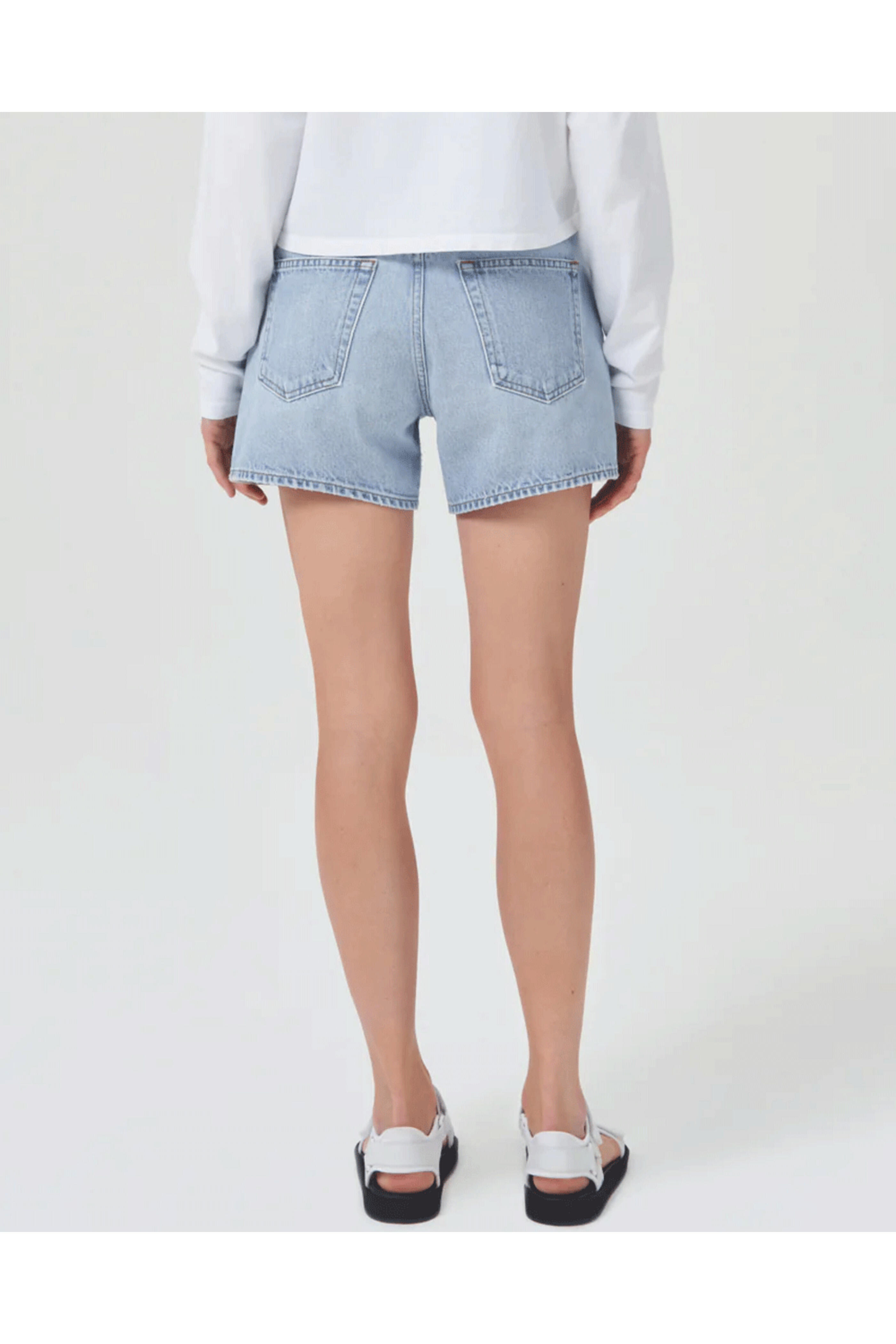 Agolde - Parker Long Denim Short in Twister