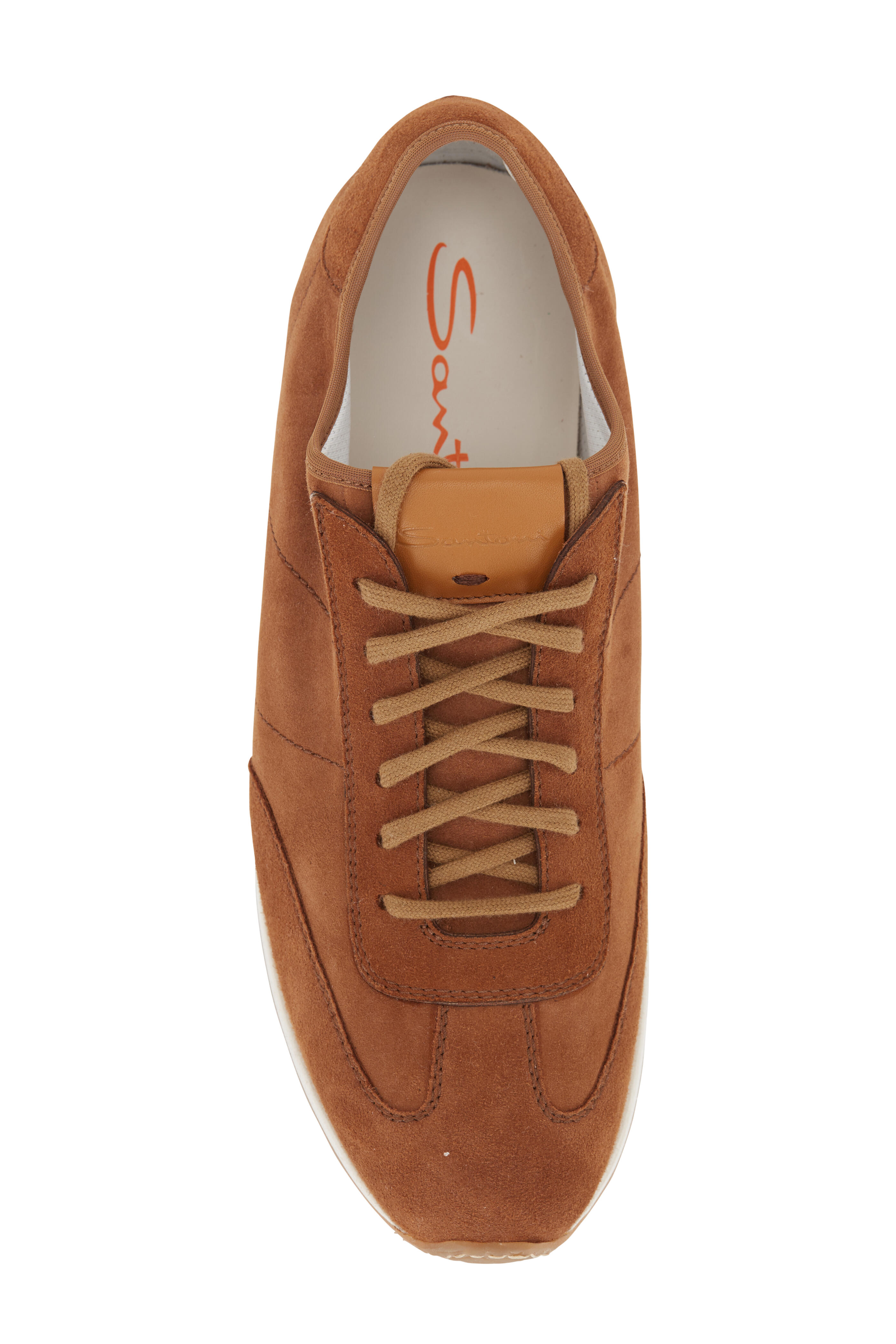 Santoni - Pause Brown Suede Sneaker | Mitchell Stores