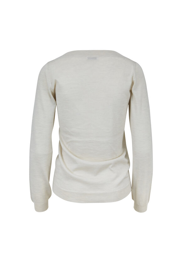 Brunello Cucinelli - Oat Cashmere & Silk V-Neck Sweater