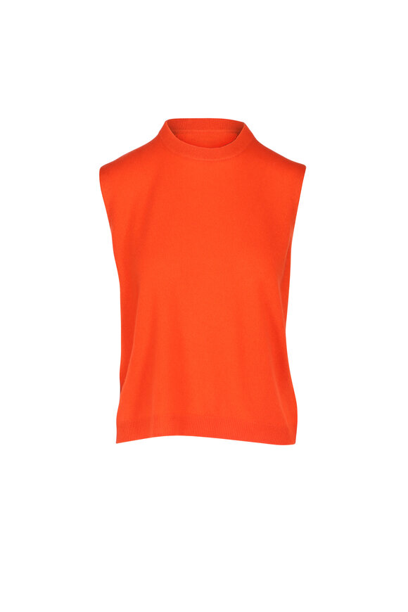 The Great Hot Orange Cashmere Pullover Vest