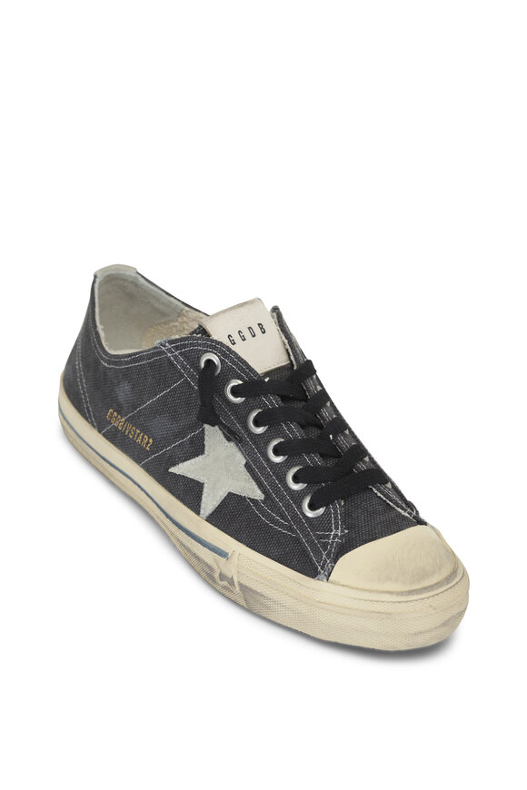 Golden Goose - V-Star 2 Black & Gray Canvas Low Top Sneaker