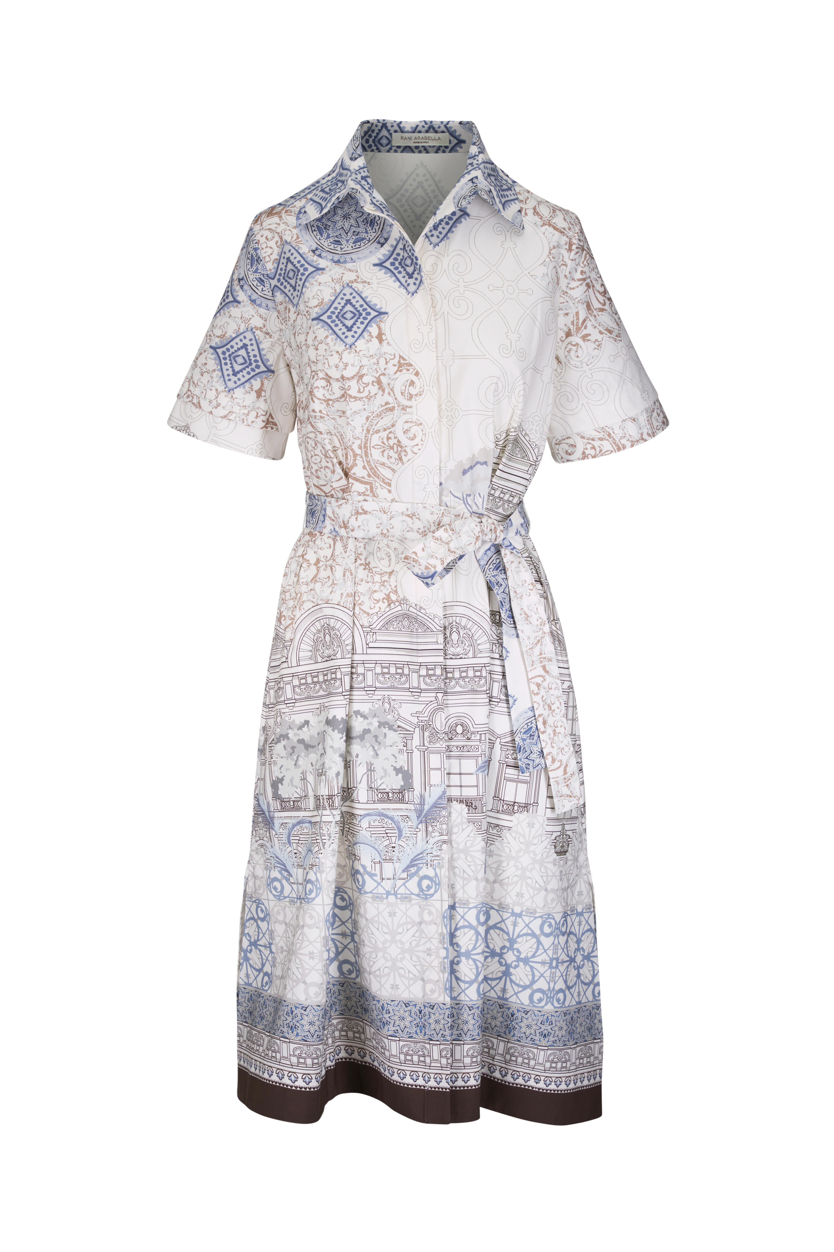 Rani Arabella - Ivory Cotton Short Sleeve Midi Dress - view 1