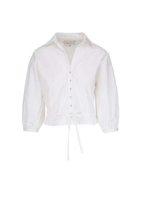 Cara Cara - Hutton White Cropped Poplin Shirt