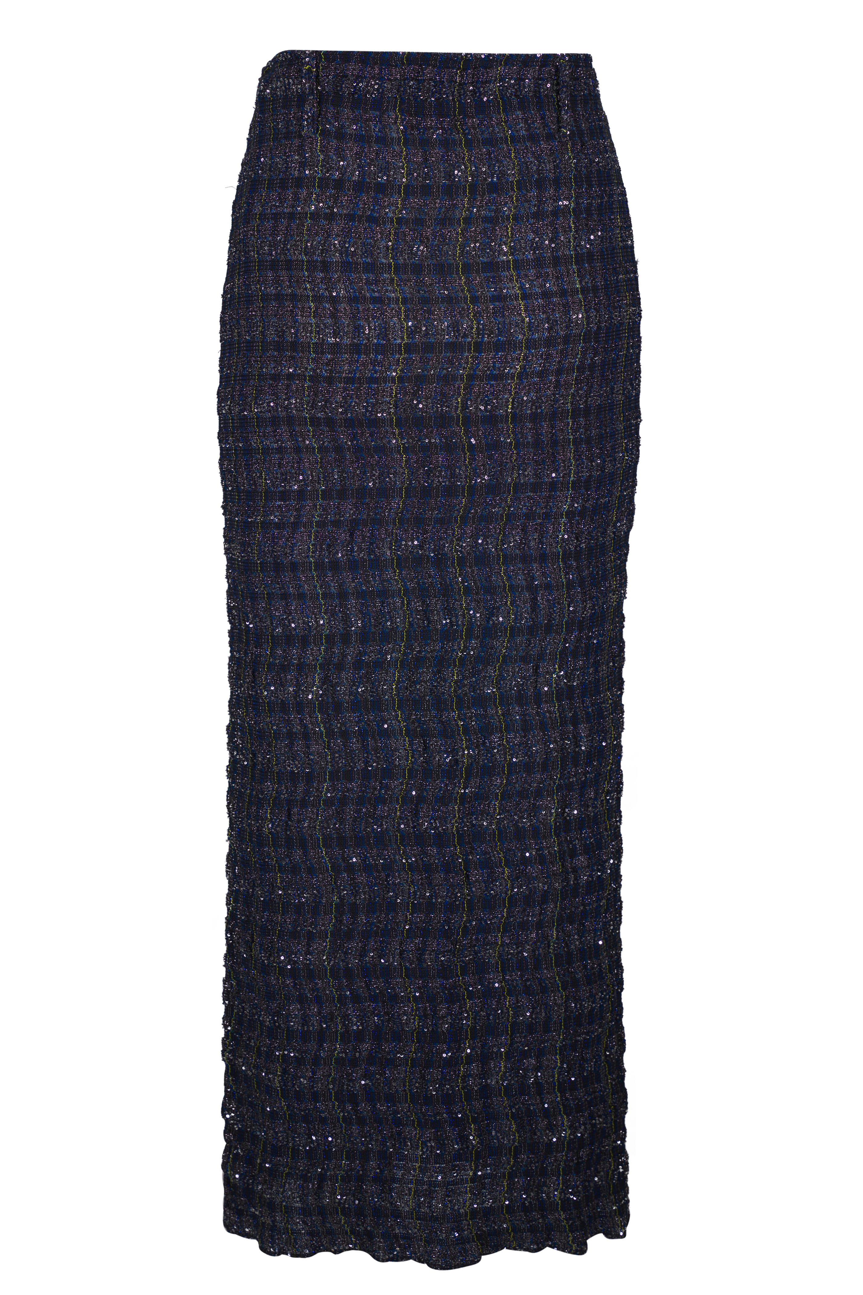 Missoni - Navy Blue Metallic & Sequin Skirt