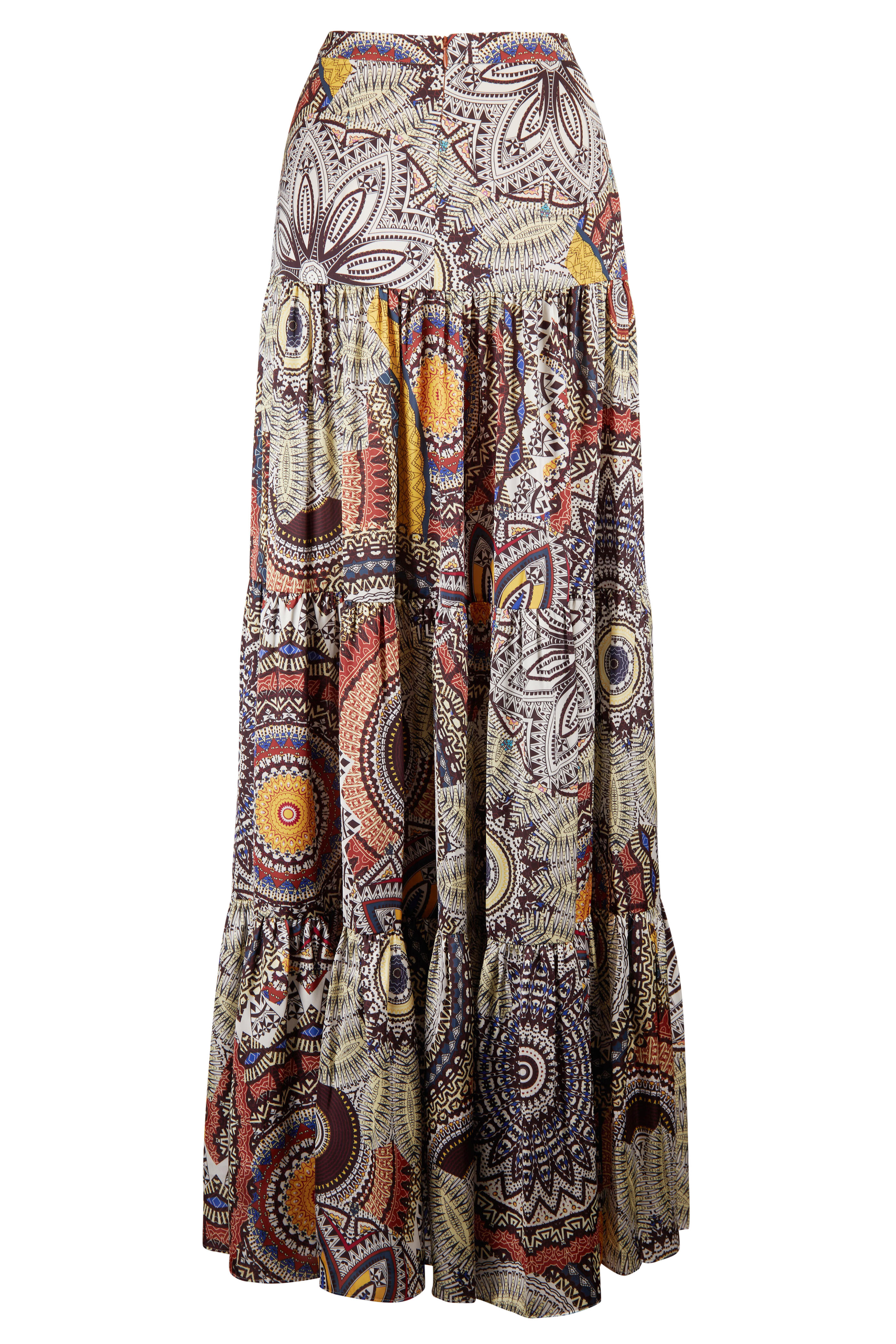 Alexis - Nara Medallion Print Tiered Skirt - view 2