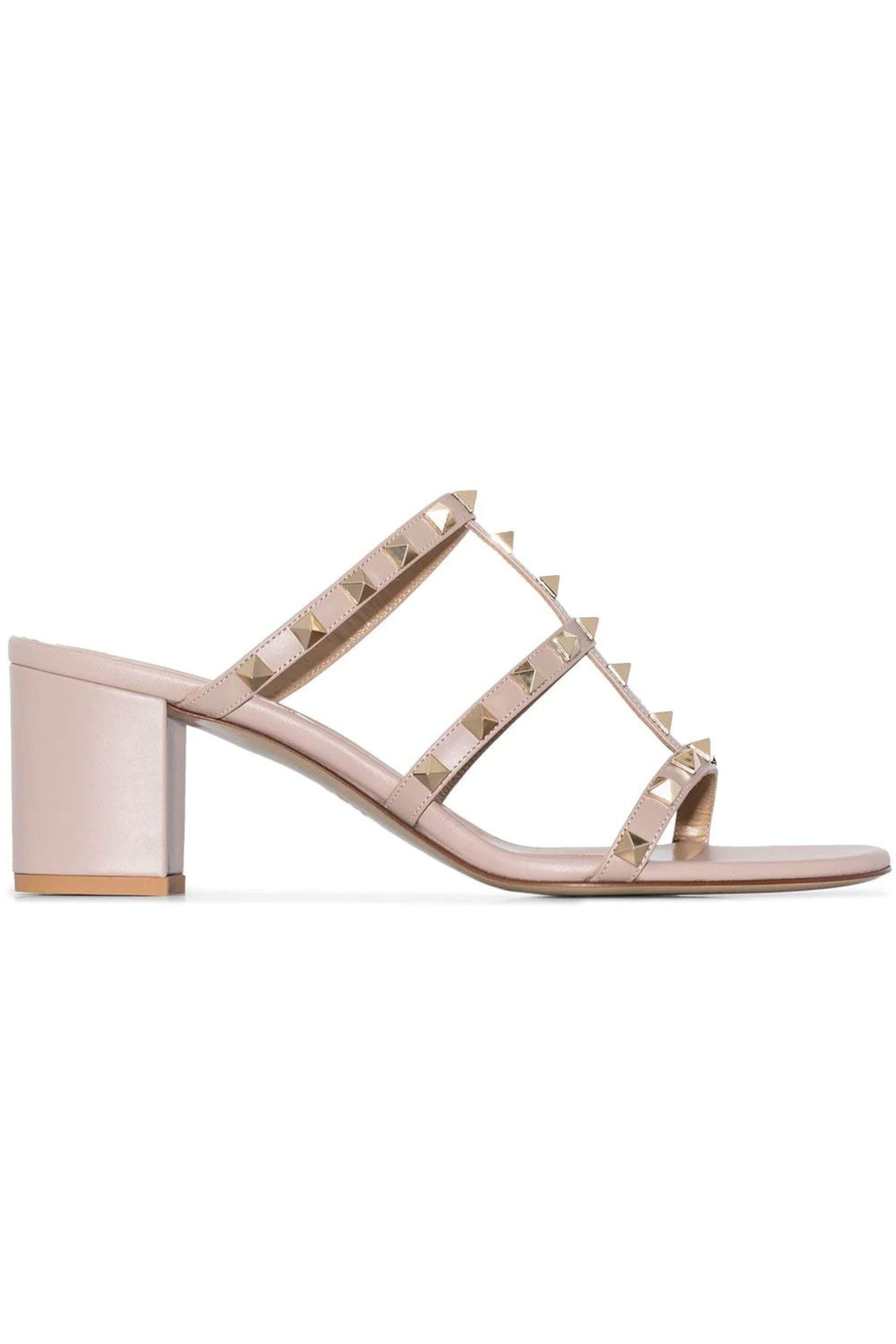 Valentino Garavani - Rockstud Caged Sandal in Poudre