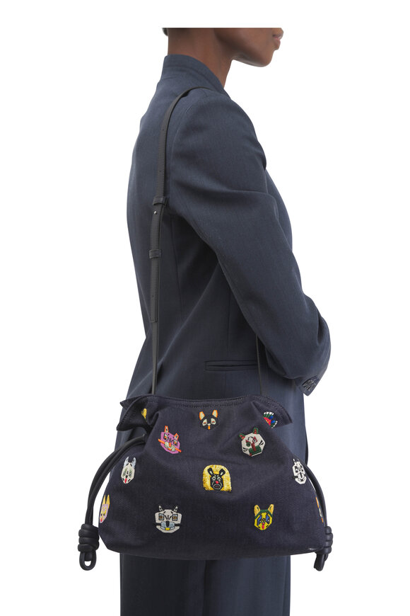 Loewe Medium Flamenco Futurist Cats Denim Clutch - view 2
