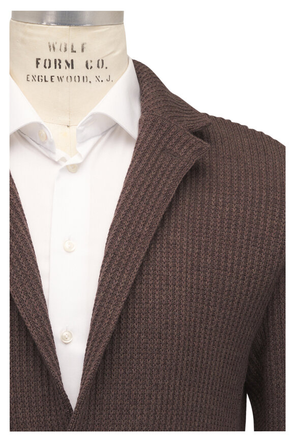 Patrick Assaraf Malt Chain Stitch Merino Wool Sweater