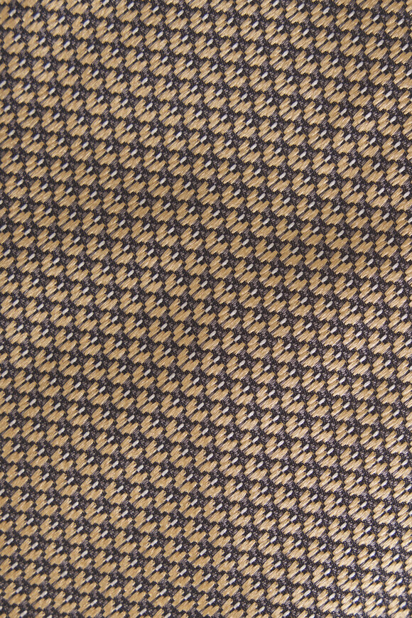 Brioni Pale Yellow Micro Jacquard Silk Necktie - view 2
