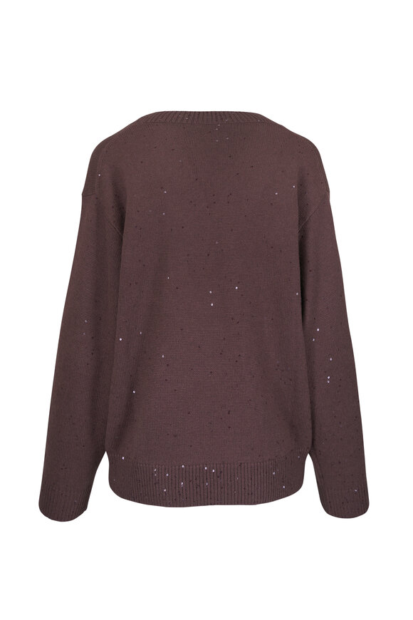 Brunello Cucinelli Fondant Cashmere & Silk Paillette V-Neck Sweater - view 2