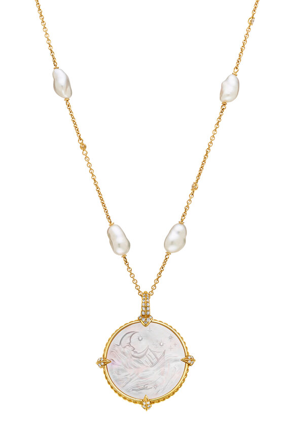 Paspaley 18k Yellow Gold Dive Seascape Coin Charm - view 2