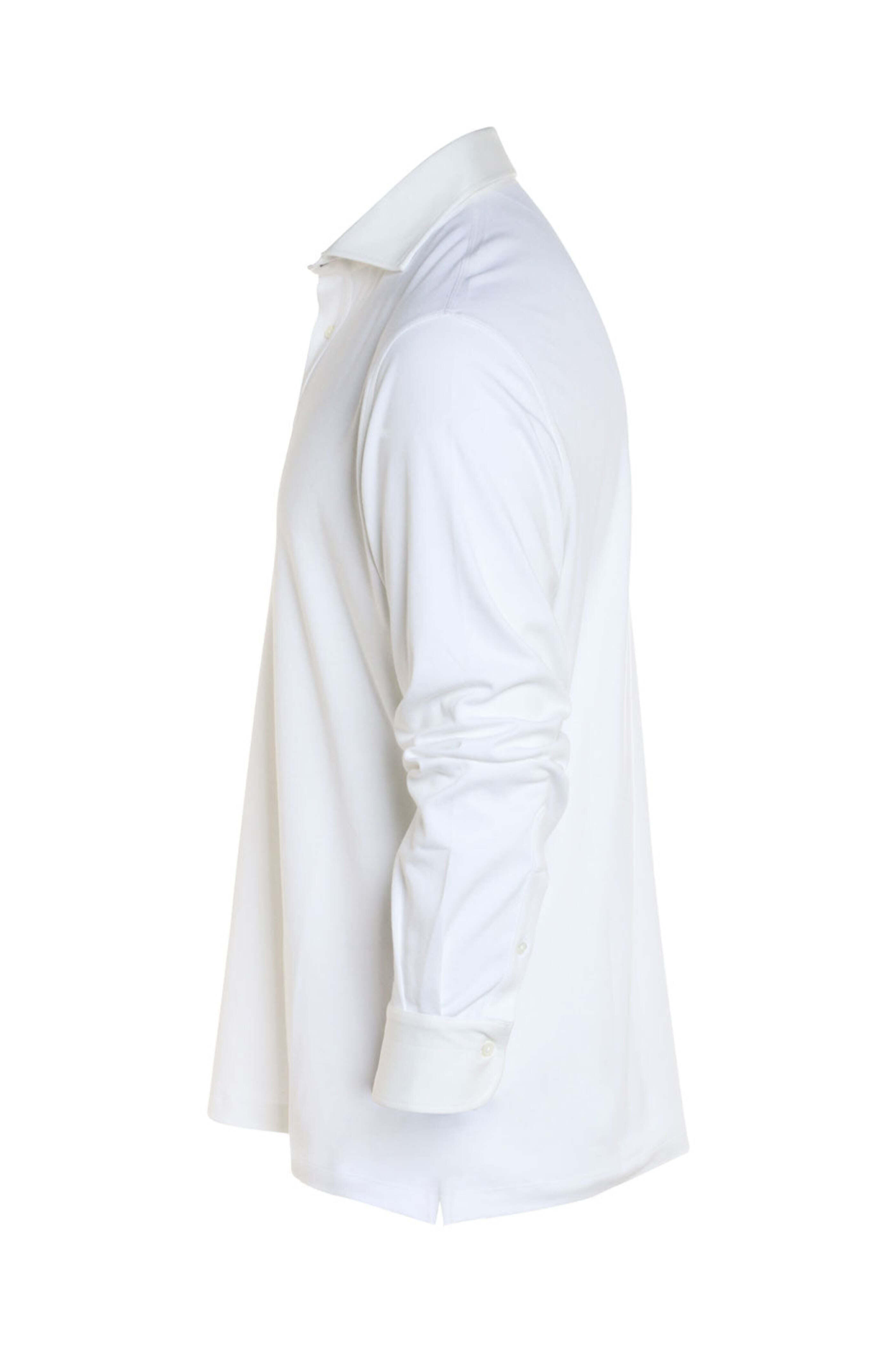 Brunello Cucinelli - White Cotton Blend Jersey Long Sleeve Polo