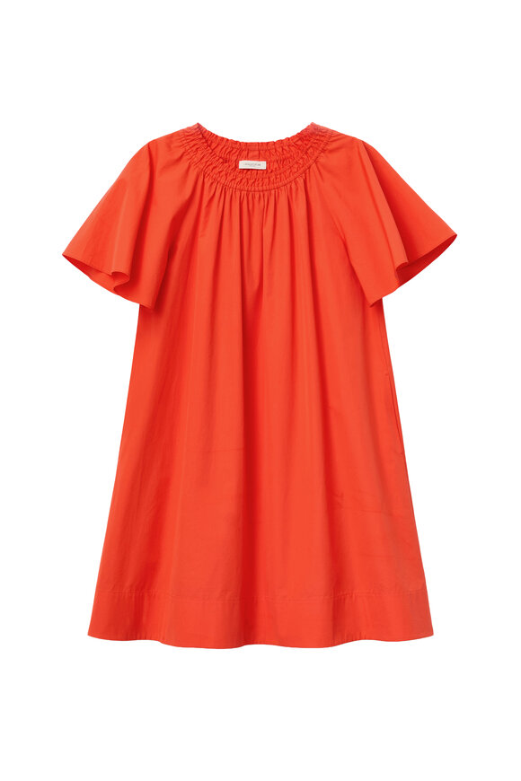 Lafayette 148 New York Orange Poppy Organic Cotton Poplin Swing Dress - view 1