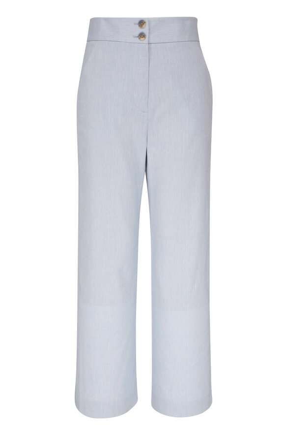Veronica Beard - Jeanne Light Blue Stretch Linen Pant