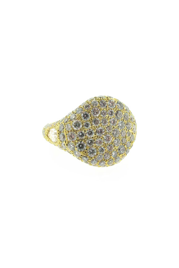 Loree Rodkin Pave Diamond Dome Signet Ring - view 1