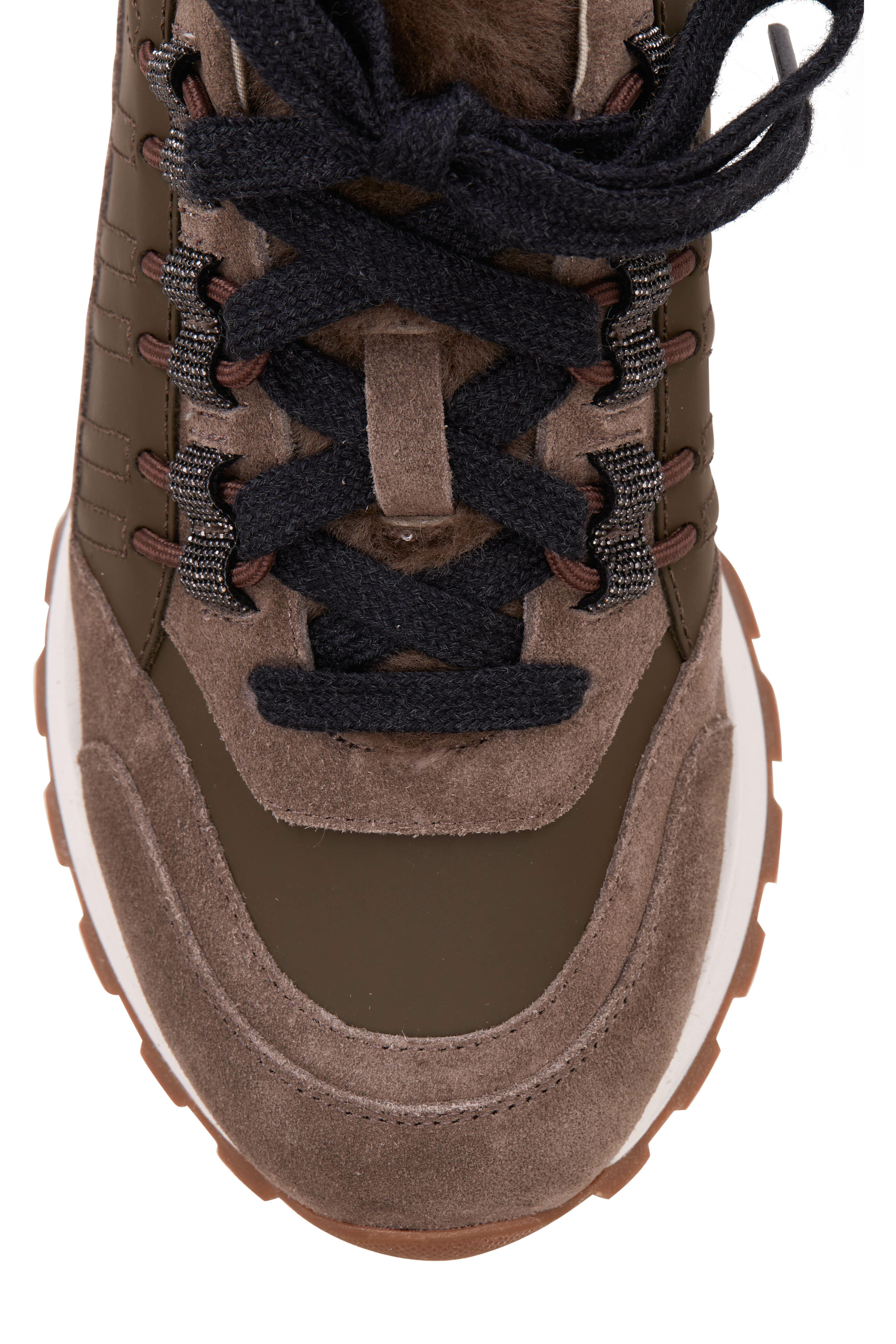 Brunello Cucinelli - Olive Suede & Leather Runner