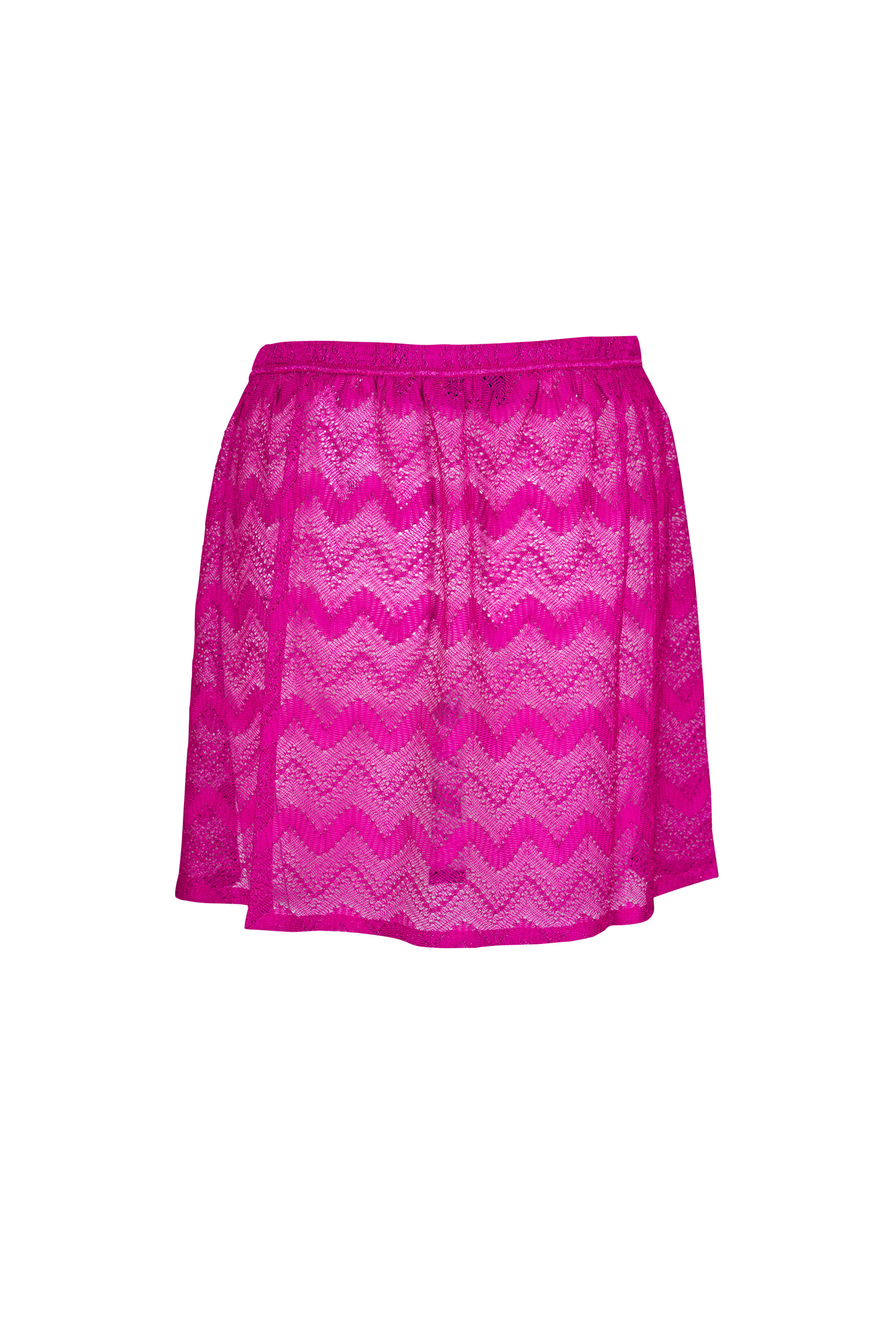 Missoni - Pink Tone-On-Tone Chevron Knit Cover Up Skirt
