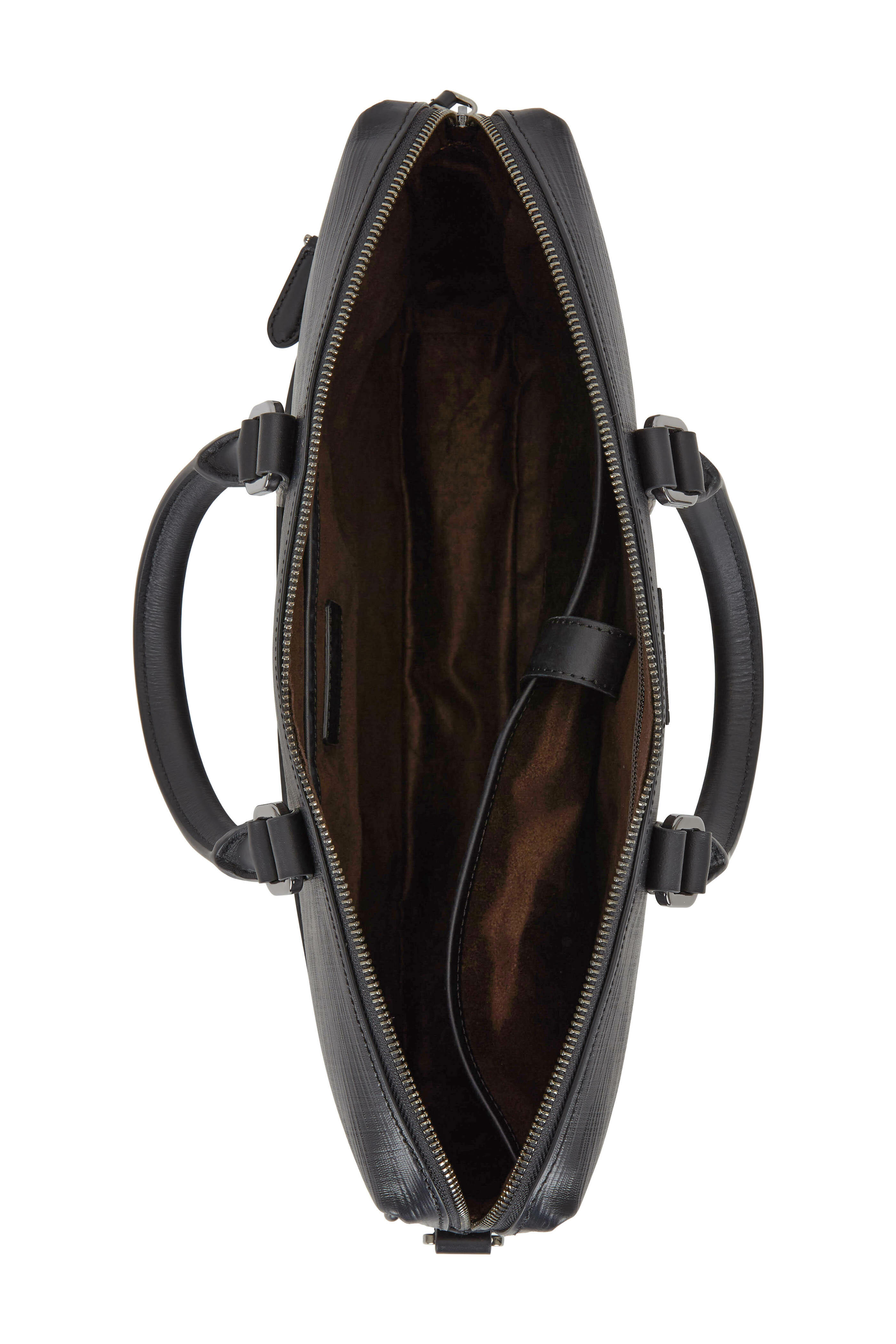 Zegna - Black Stuoia Leather Business Bag