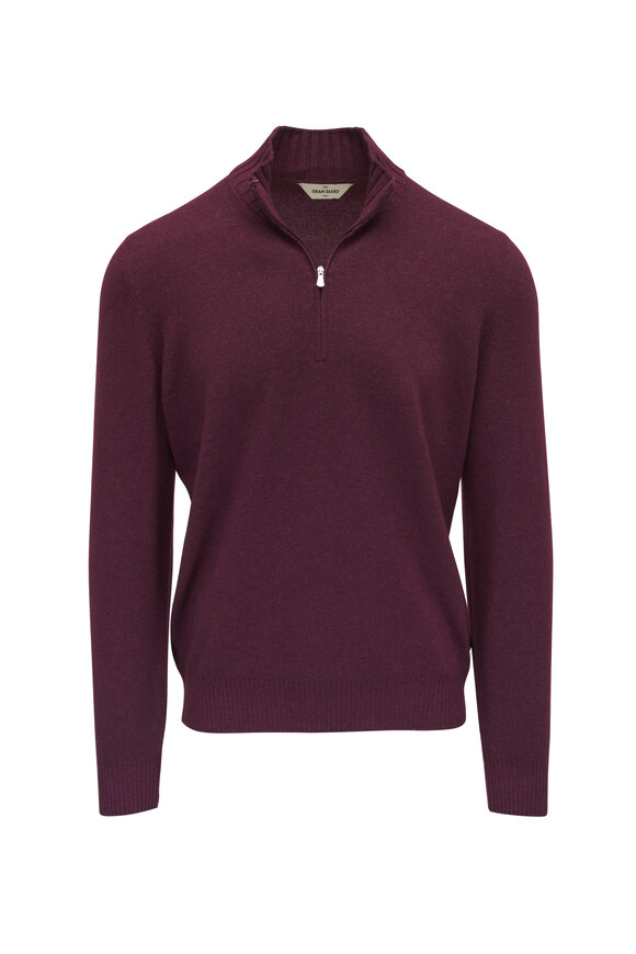 Gran Sasso Burgundy Quarter Zip Pullover